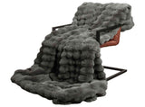 Anti-Slip Faux Rabbit Fur Blanket Olite Dark Grey 240 x 270 cm 42021804