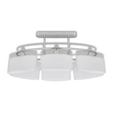 Ceiling Lamp Set of 2 Chrome, White Metal, Glass Medium 278760