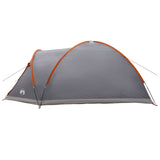 Cabin Tent Grey and Orange 6-Person Polyester and Steel 42028585