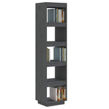 810856 Book Cabinet/Room Divider Grey 40x35x167 cm Solid Wood Pine