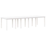 Garden Dining Set 13 pcs White Poly rattan and Cotton 3378626