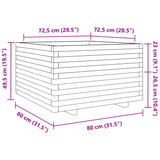 Garden Planter 80x80x49.5 cm Solid Wood Pine 3282529