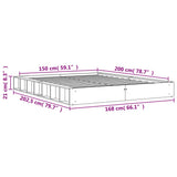 Bed Frame without Mattress Wax Brown 150x200 cm King Size Solid Wood Pine 844427