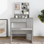 Dressing Table with Mirror Concrete Grey 86.5x35x136 cm 802961