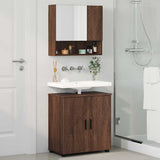 Bathroom Furniture Set 2 pcs Brown Oak Engineered wood & Metal 3392940