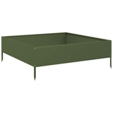 Garden Raised Bed Olive green 100x100x33.5 cm Steel 851027