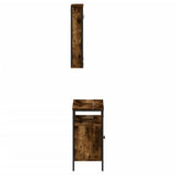 2 Piece Bathroom Furniture Set Smoked Oak Engineered Wood 3214777