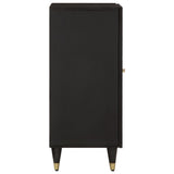 Side Cabinet Black Solid mango wood, engineered wood 358344