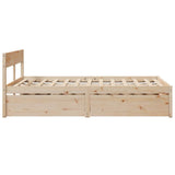 Bed Frame without Mattress 135x190 cm Double Solid Wood Pine 3282357