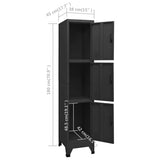 Locker Cabinet Black 38x45x180 cm Steel 339782