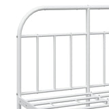 Bed Frame White Powder-Coated Steel Small Double Bed Frame 353699