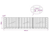 Gabion with 5 mm Wire and 5x10 cm Mesh 150x10x50 cm 3464421