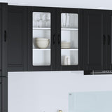 Wall Glass Cabinet PORTO Black 80 x 31 x 80 cm Engineered Wood 885416
