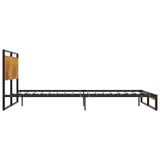 Bed Frame Black, Wood Brown Powder-coated metal, MDF Double 324864