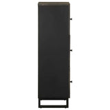 Highboard Black 40x33x110 cm Solid Wood Mango 4017713