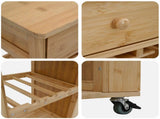 Kitchen Trolley with Wheels Natural 47.5 x 36 x 83 cm Bamboo 42028292