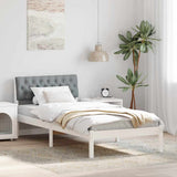 Bed frame White and light grey 90 x 190 cm Solid pine wood 878648