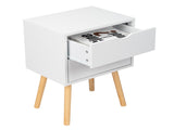 40*30*60cm Simple And Modern White Cabinet, Wood Color Legs, MDF Spray Paint, High Legs, Two 81927349