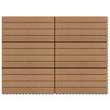 Decking Tiles 6 pcs WPC 60x30 cm 1.08 m Brown 149028