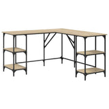 Desk Sonoma Oak 139x139x75 cm Engineered Wood 837593