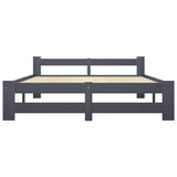 Bed Frame without Mattress Dark Grey Solid Pine Wood 120x200 cm 322021