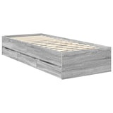 Bed Frame with Drawer Grey Sonoma 75 x 190 cm Engineer Wood 3413059