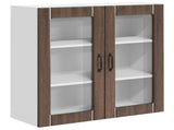 Wall Glass Cabinet LUCCA Brown Oak 80 x 31 x 80 cm 885072