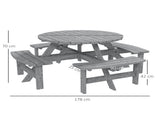 8-Seater Wooden Picnic Set-Fir Wood T3398P318663