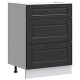 Kitchen Base Cabinet "Porto" Black Engineered Wood 854260