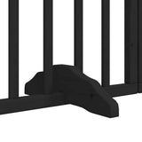Dog Gate with Door Foldable 15 Panels Black 750 cm Poplar Wood 3155602