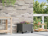 Garden Planter with Wheels Light Grey 40 x 40 x 48 cm PP 3422912