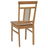 Dining Chair 2 pcs Natural Solid Rubber Wood 42020504
