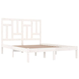 Bed Frame White Solid Pine Wood Double Modern Bed Frame 3104524