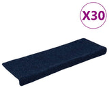 Stair Mats Self-adhesive 30 pcs 65x21x4 cm Navy Rectangular Edge 3365701