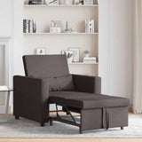 Pull out Sofa Bed Single Dark brown 90 x 165 x 87 cm Fabric 42002688