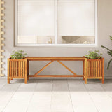 Garden Bench with 2 Planters 150x30x40 cm Solid Acacia Wood 46344