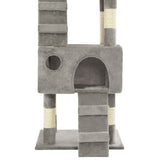 Cat Tree with Sisal Scratching Posts 170 cm Grey 170612