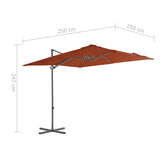 Cantilever Garden Parasol with Steel Pole Terracotta 250x250 cm 312309