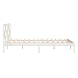 3101229 Bed Frame without Mattress White Solid Wood 160x200 cm