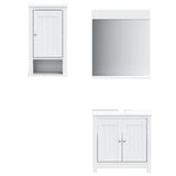 3 Piece Bathroom Furniture Set BERG White Solid Wood Pine 3206500