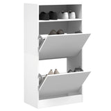 Shoe Cabinet White 60x34x116 cm Engineered Wood 840015