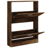 Shoe Cabinet Smoked Oak 59x17x81 cm Engineered Wood 342539