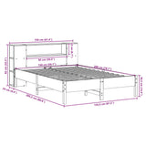 Bookcase Bed without Mattress White 150x200 cm King Solid Wood Pine 3322829
