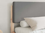 Bed Frame with Upholstered Headboard Light Grey 135 x 190 cm 877919
