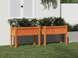 Garden Planters 2 pcs with Legs Wax Brown Solid Wood Pine 837559