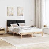 Bed frame Brown and black 140 x 200 cm Solid pine wood 878746