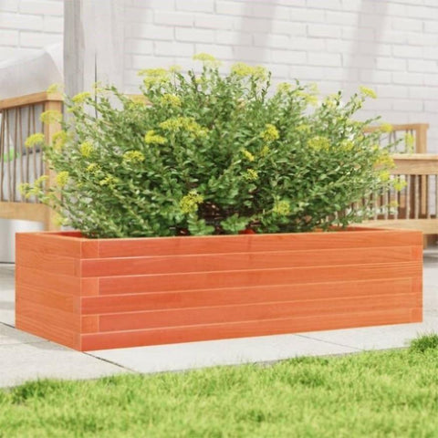ZNTS Garden Planter Wax Brown 90x40x23 cm Solid Wood Pine 847225