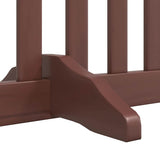 Dog Gate with Door Foldable 8 Panels Brown 640 cm Poplar Wood 3155694