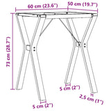 ZNTS Dining Table Legs Y-Frame 60x50x73 cm Steel 357929