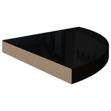 Floating Corner Shelves 4 pcs High Gloss Black 35x35x3.8 cm MDF 323912